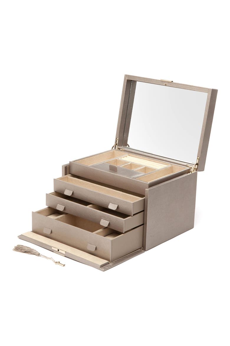 Palermo Large Jewelry Box, Alternate, color, PEWTER