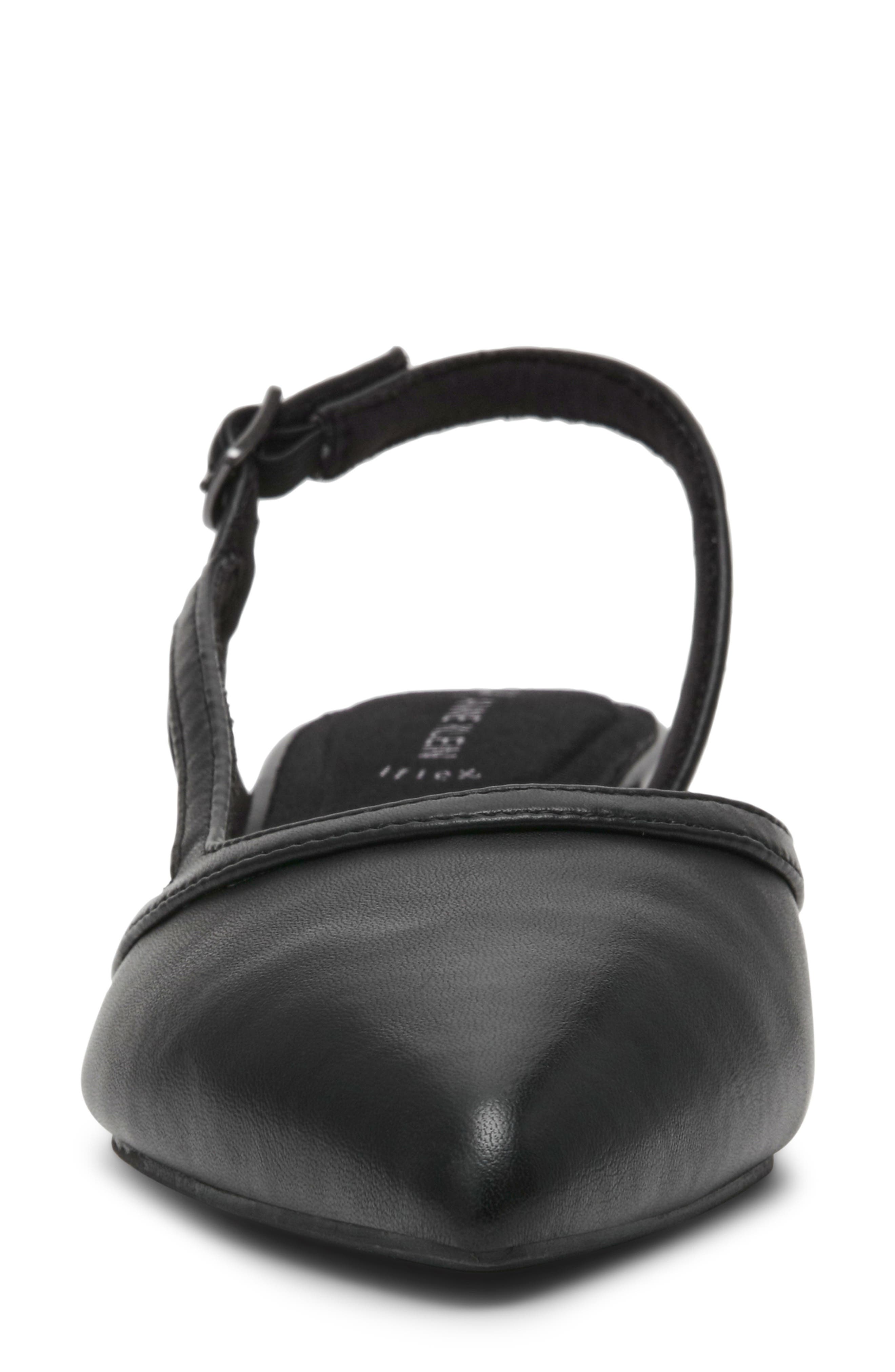 Anne Klein Untie Slingback Block Heel Pump, Alternate, color, Black Pu