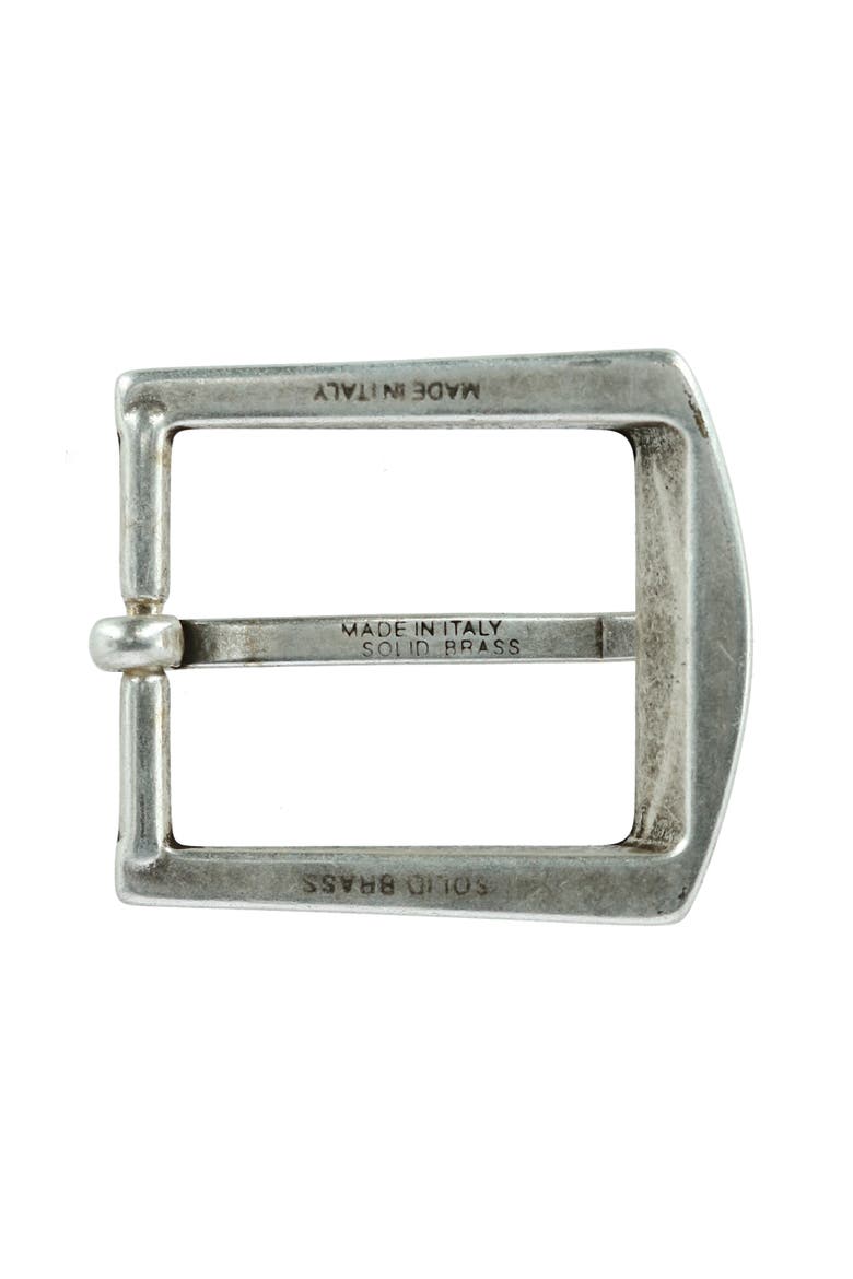 32mm Square Bubble Edge Solid Brass Harness Belt Buckle, Alternate, color, Antique Silver