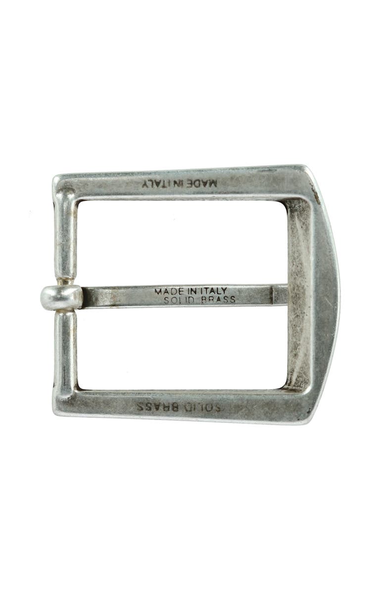 Trafalgar 32mm Square Bubble Edge Solid Brass Harness Belt Buckle, Alternate, color, Antique Silver