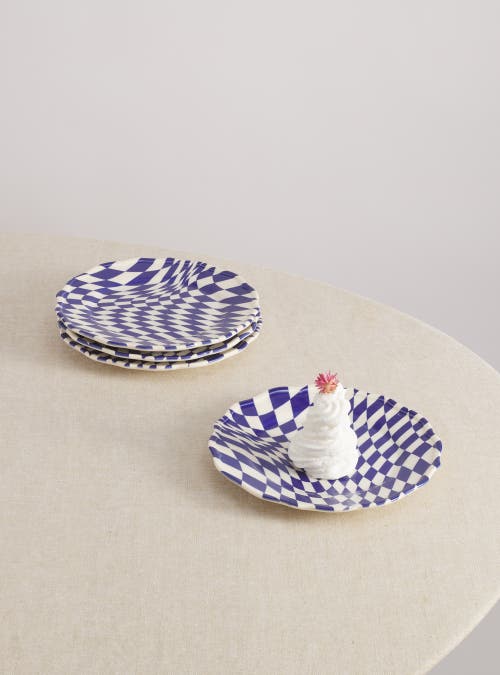 Maison Madison Home Mafalda 12 Piece Set With Pasta Bowl In Blue/checkered