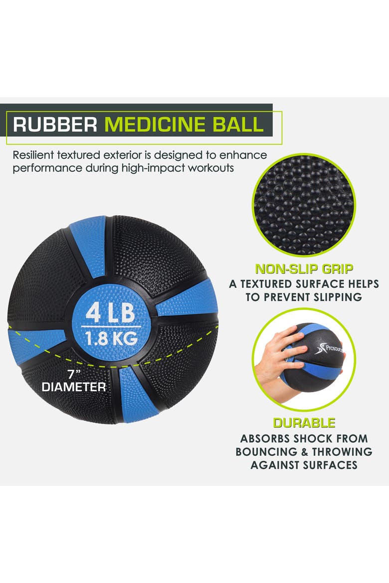 Rubber Medicine Ball, Alternate, color, 4 lb