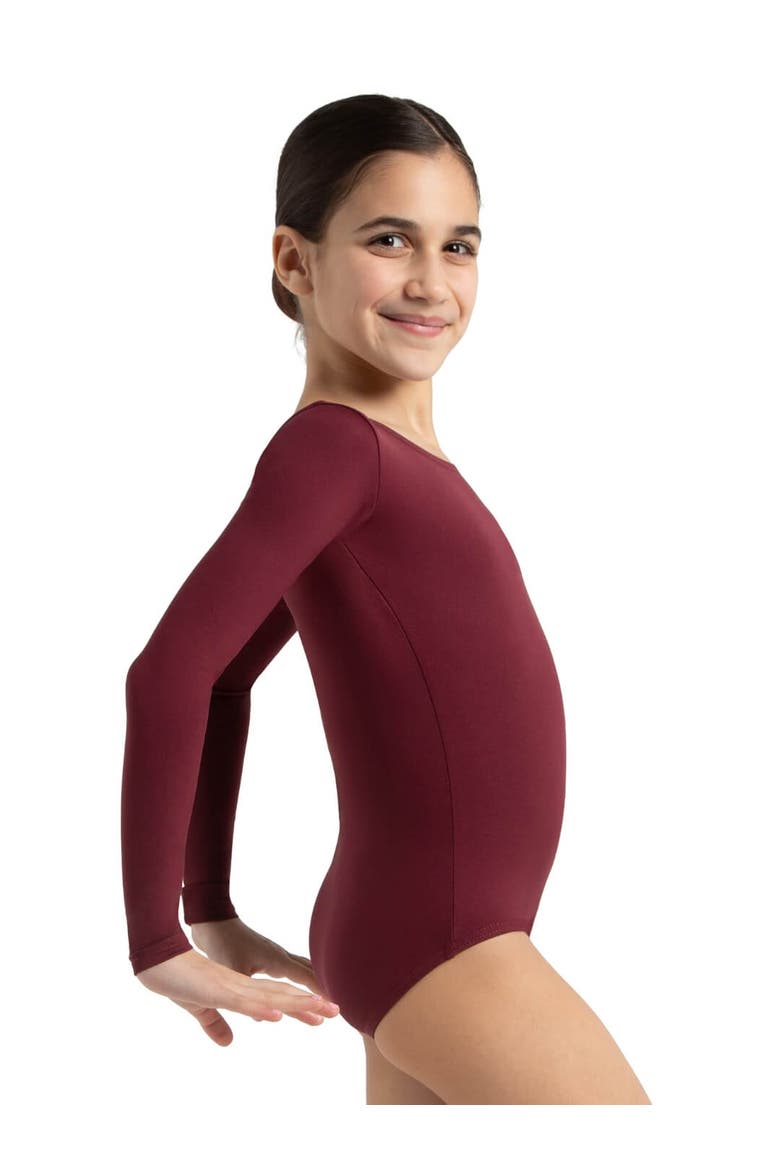 Team Basics Long Sleeve Leotard, Alternate, color, bright pink