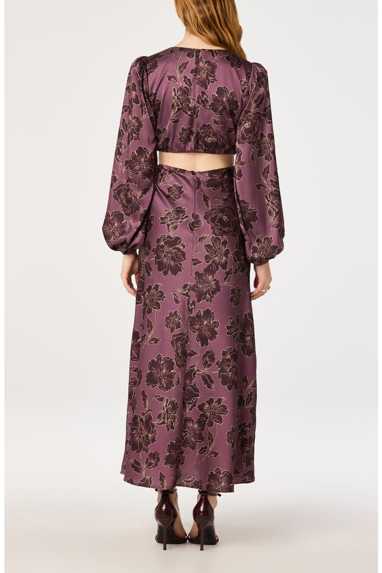 Quinn Bishop Sleeve Maxi Dress, Alternate, color, PLUM FLORAL