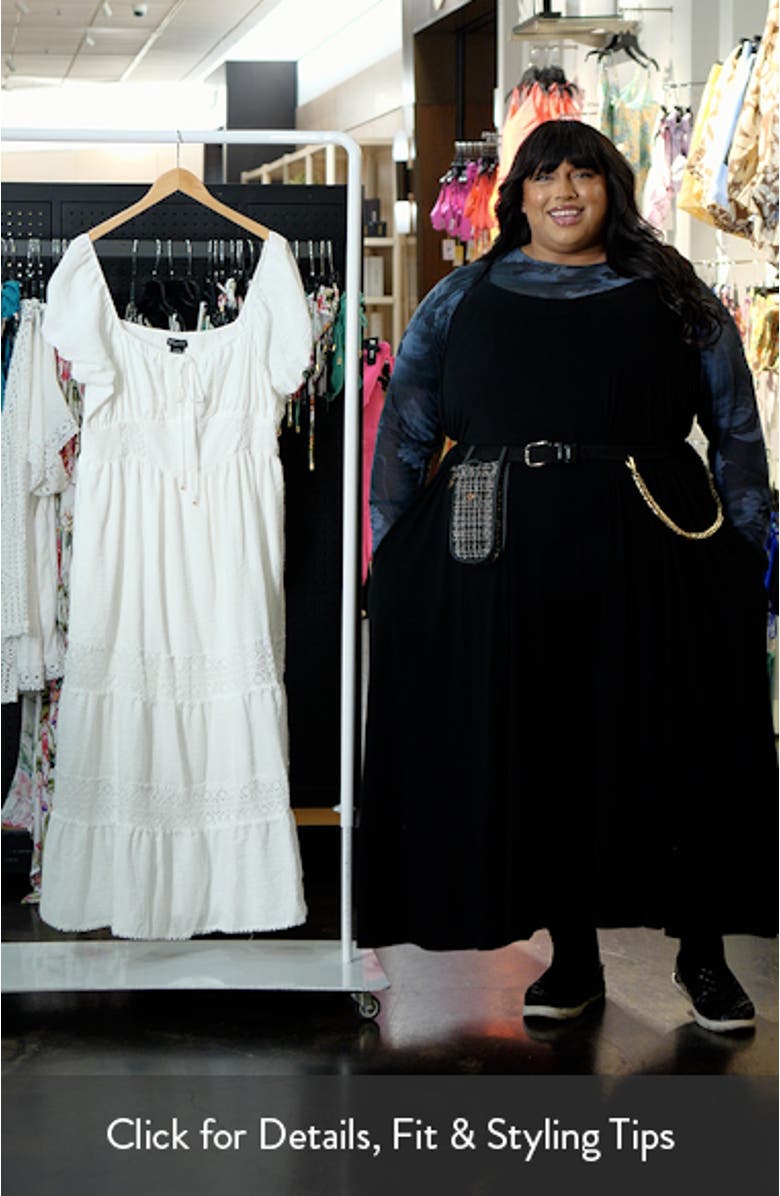 Haven Lace Inset Puff Sleeve Midi Dress, sales video thumbnail