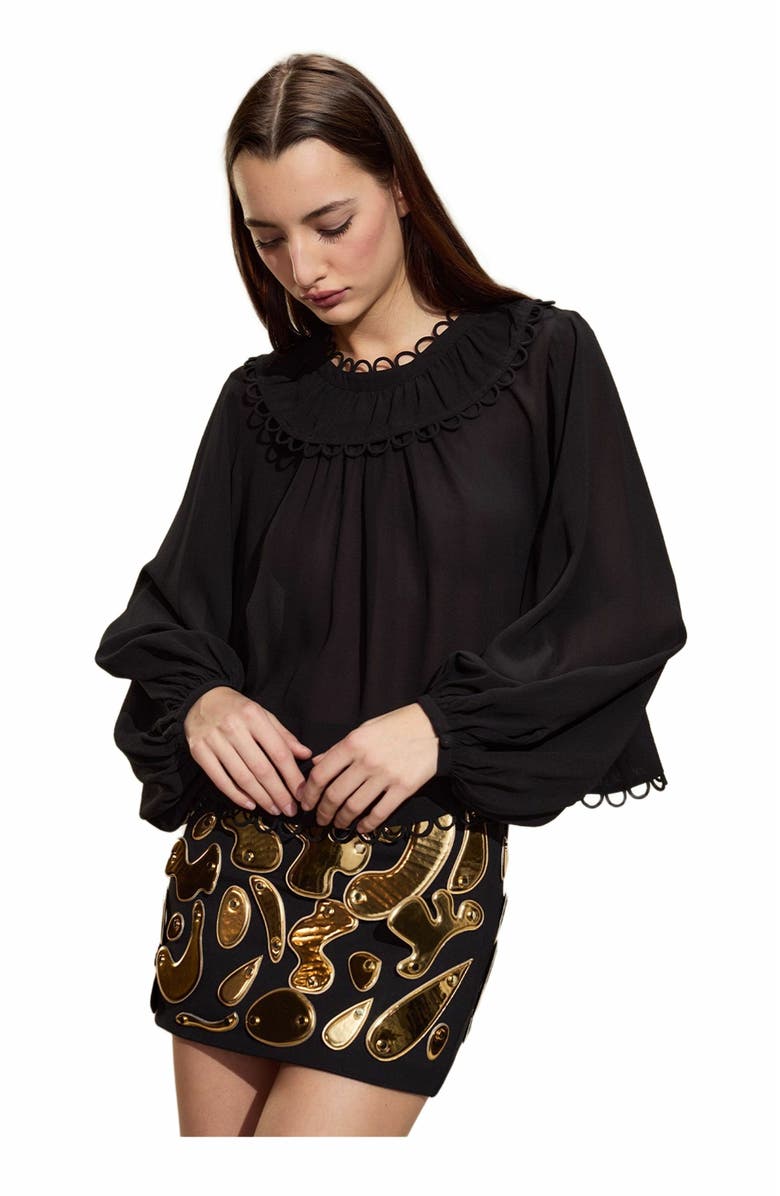 Cynthia Rowley Calypso Mini Skirt, Alternate, color, Black