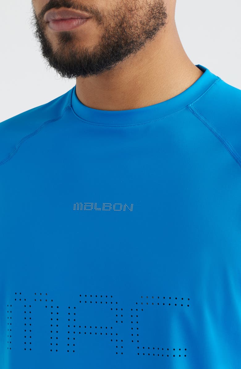 Malbon Golf MRC Perforated Baselayer T-Shirt, Alternate, color, Directoire Blue