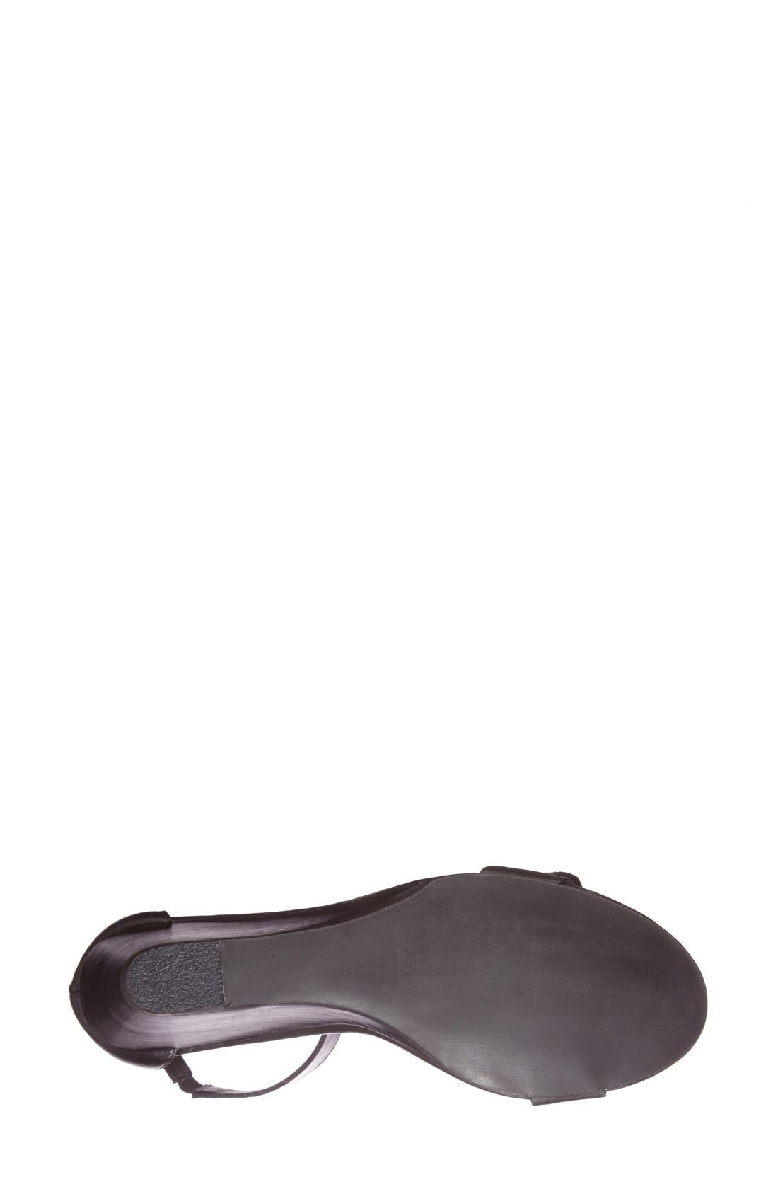 'Narissaa' Ankle Strap Wedge Sandal, Alternate, color, BLACK LEATHER