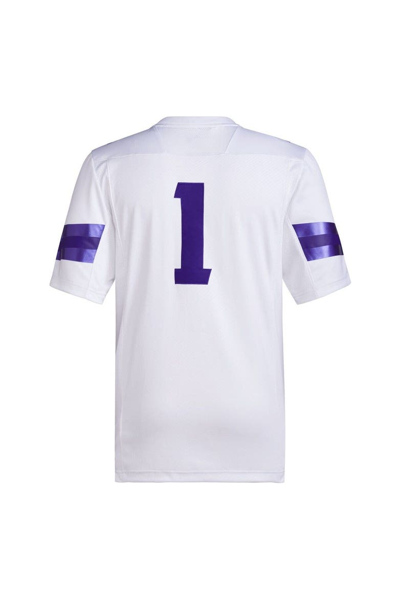 Men's adidas #1 White Washington Huskies Premier Football Jersey, Alternate, color, White