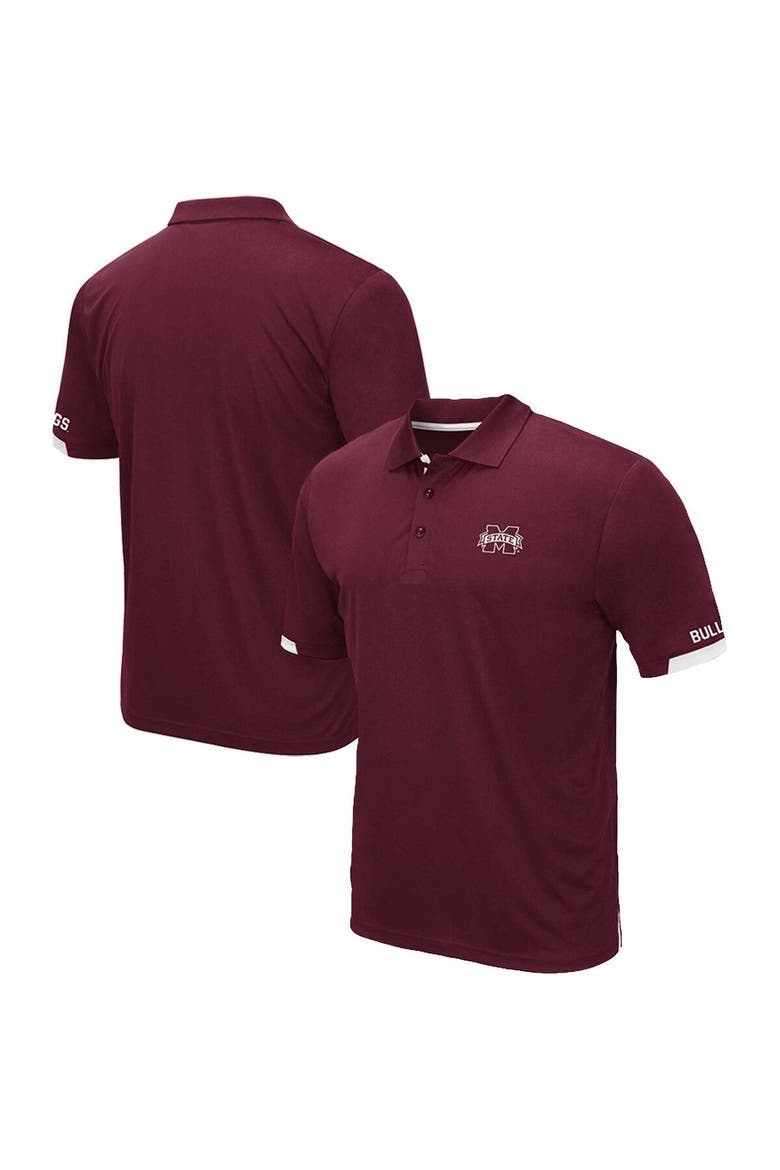 Men's Colosseum Maroon Mississippi State Bulldogs Big & Tall Santry Polo, Main, color, Maroon