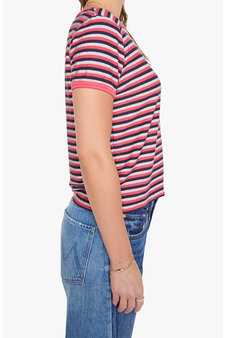 The Lil Goodie Ringer T-Shirt, Alternate, color, NAVY SILVER PINK STRIPE