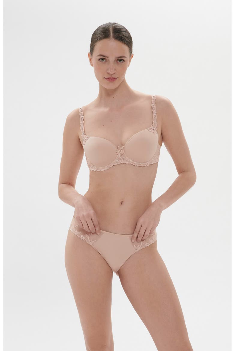 Andora Embroidered Bikini, Alternate, color, PEAU ROSE