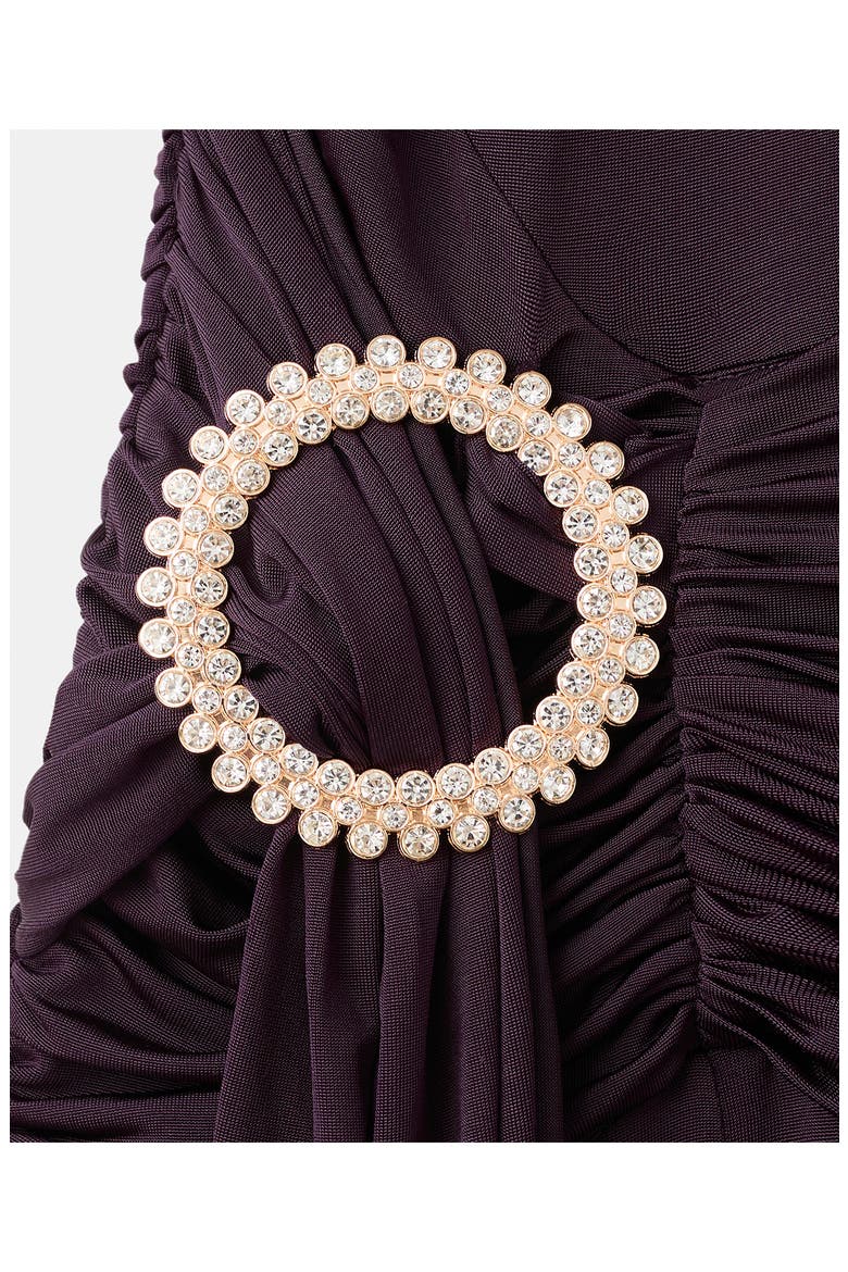 Cap Sleeve Ruched Waist Dress, Alternate, color, PURPLE