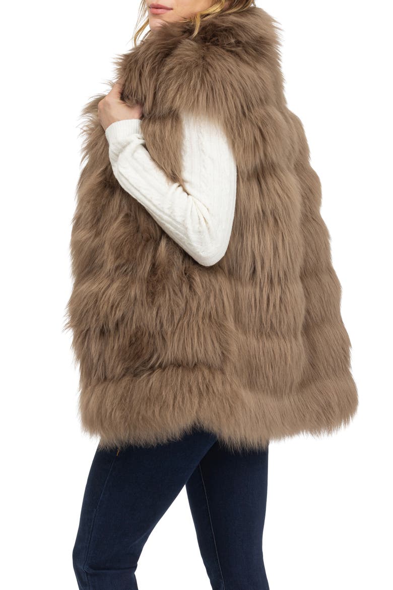 Genuine Shearling Vest, Alternate, color, CAMEL