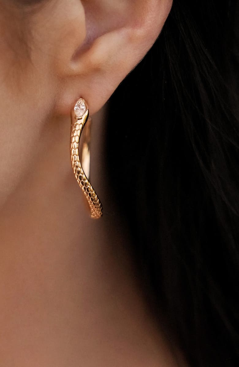 Ettika Large Serpent Slither Hoop Earrings, Alternate, color, Gold
