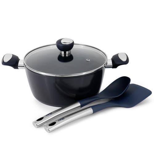 Oster Hawke 14 Piece Ceramic Nonstick Cookware Set In Blue