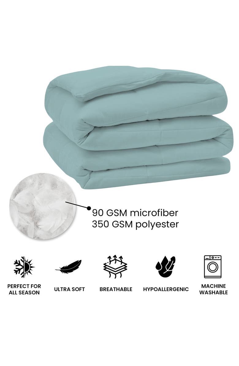 Luxury Home Microfiber Alternative Plush Comforter, Alternate, color, Sky Blue