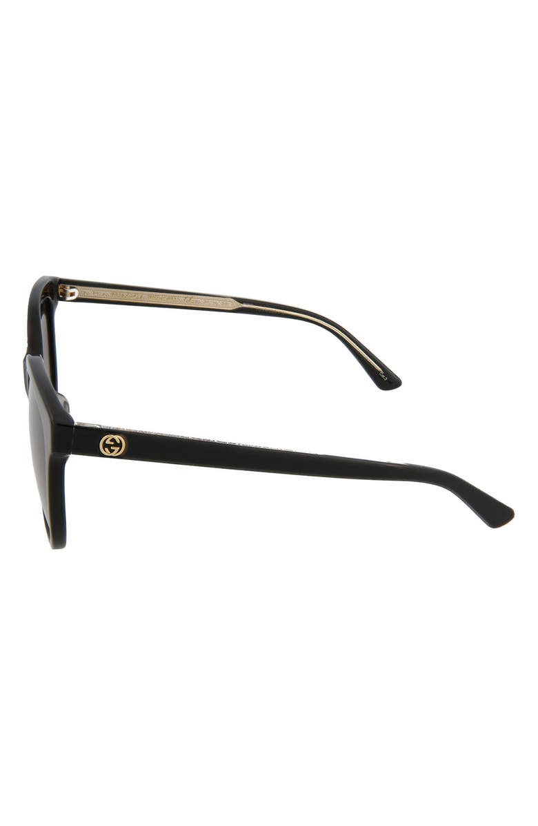 Gucci 56mm Square Sunglasses, Alternate, color, Shiny Black