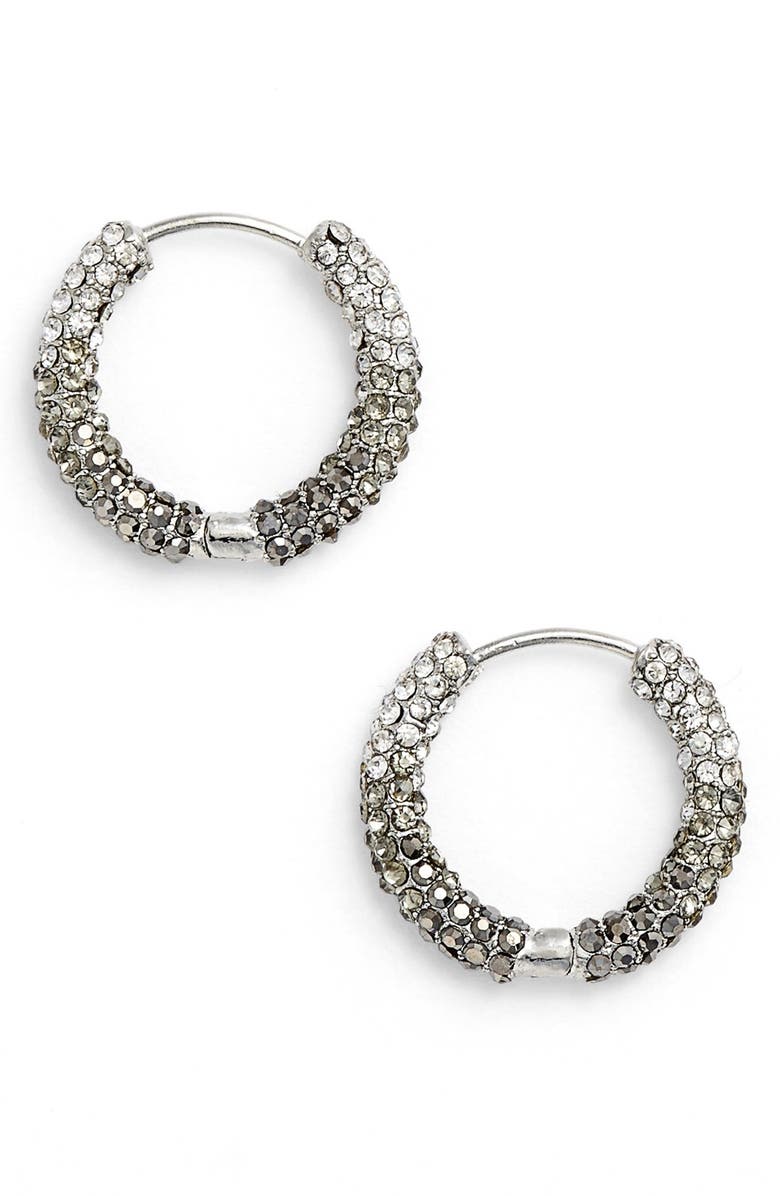 Jenny Packham Pavé Crystal Hoop Earrings, Main, color, 