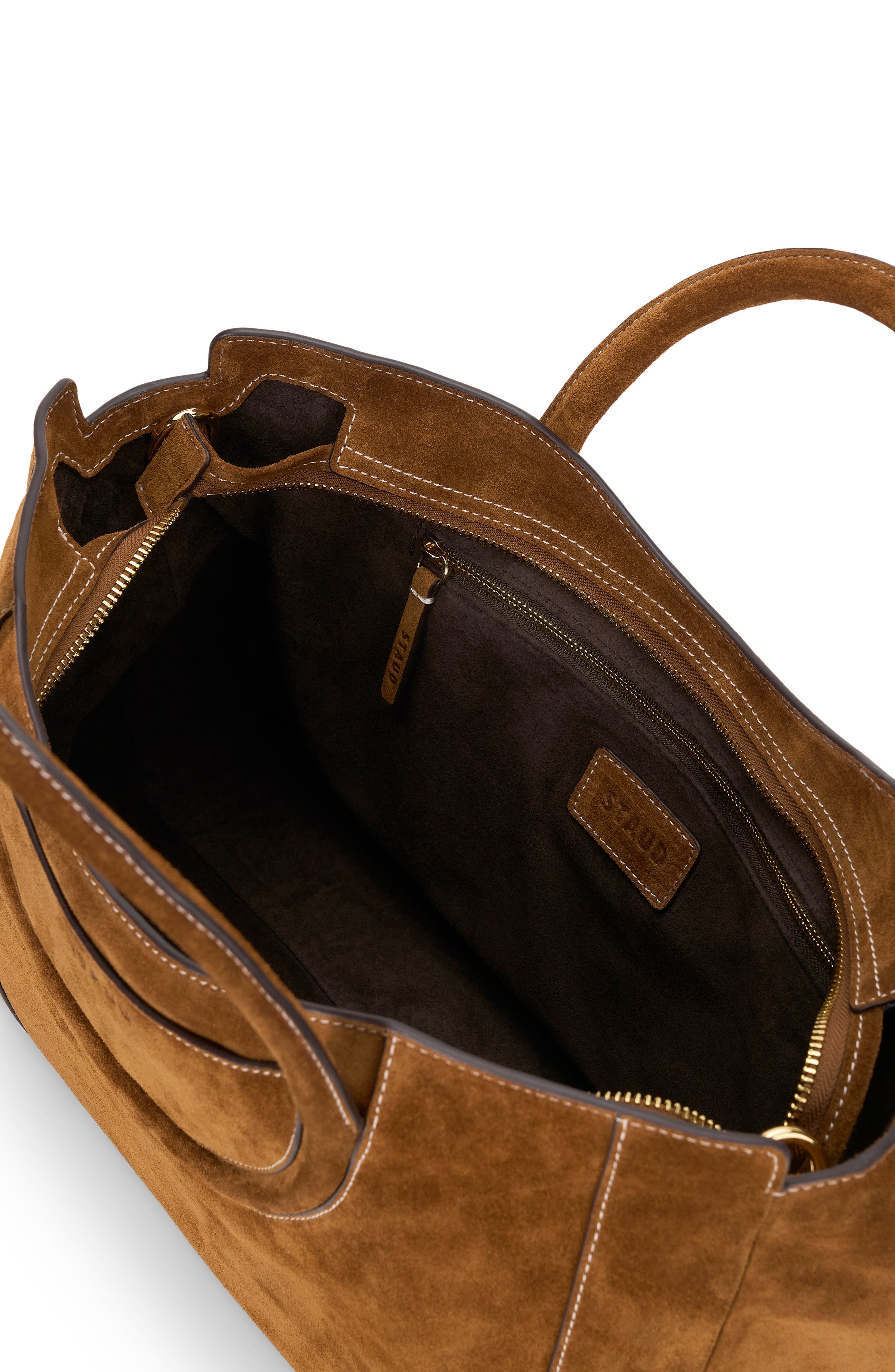 STAUD Maude Leather Satchel, Alternate, color, Tan