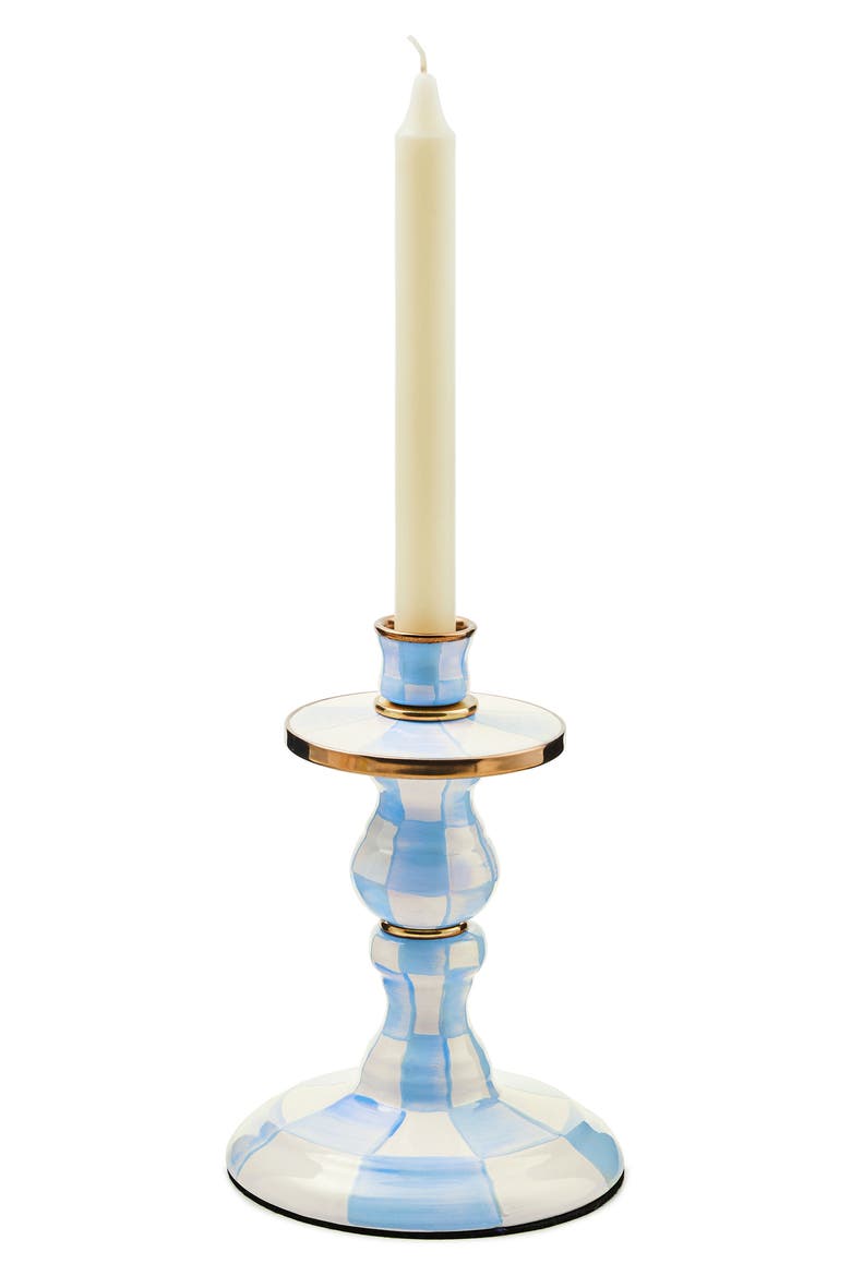 Sky Check Small Candlestick, Alternate, color, SKY CHECK