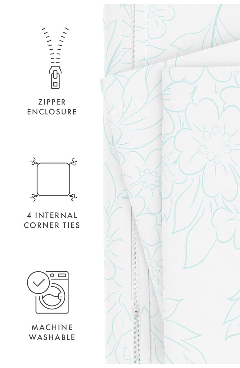 HOMESPUN Premium Ultra Soft Vine Pattern 3-Piece Duvet Cover Set, Alternate, color, Aqua