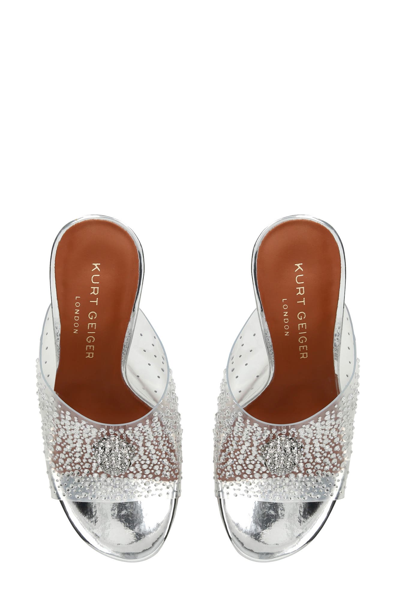 Kurt Geiger London Kensington Crystal Open Toe Wedge Mule, Alternate, color, 