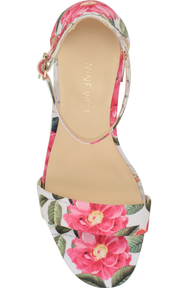 Nine West Tanela Ankle Strap Sandal, Alternate, color, White