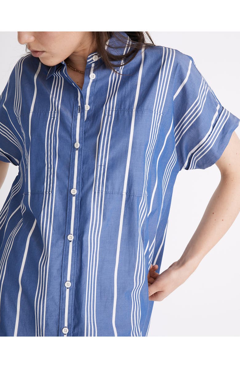 Madewell Philly Stripe Cotton Midi Shirtdress, Alternate, color, 