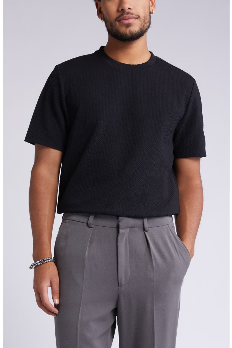 3D Texture T-Shirt, Main, color, BLACK