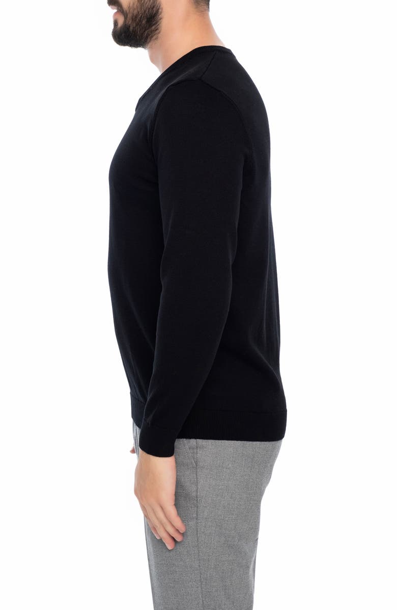 VELLAPAIS V-Neck Sweater, Alternate, color, Black