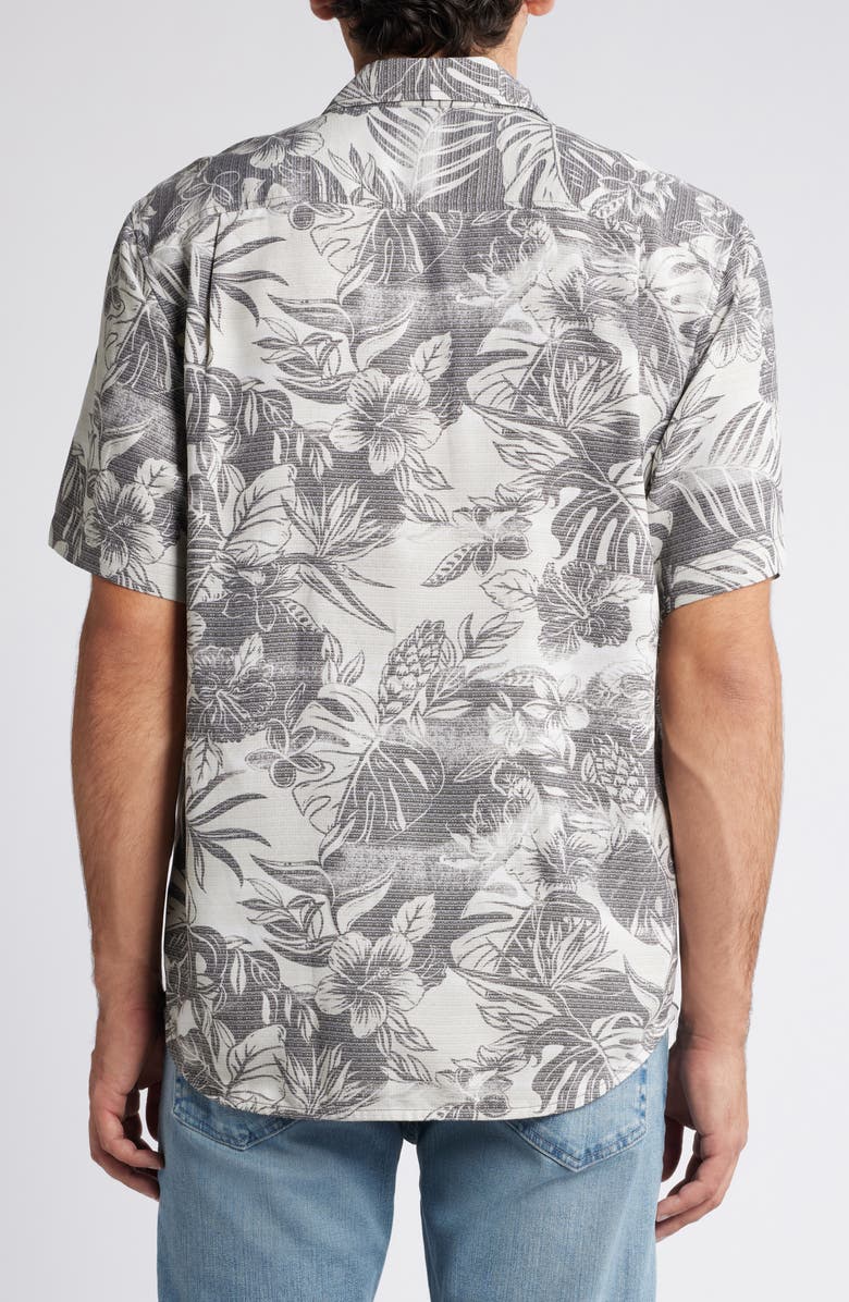 Tommy Bahama Coconut Point Ocean Escape Floral IslandZone<sup>®</sup> Short Sleeve Performance Button-Up Shirt, Alternate, color,
