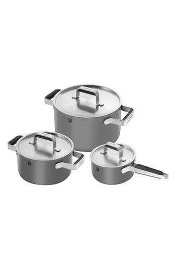Zwilling Pure 6-piece Nonstick Stainless Steel Cookware Set In Silver