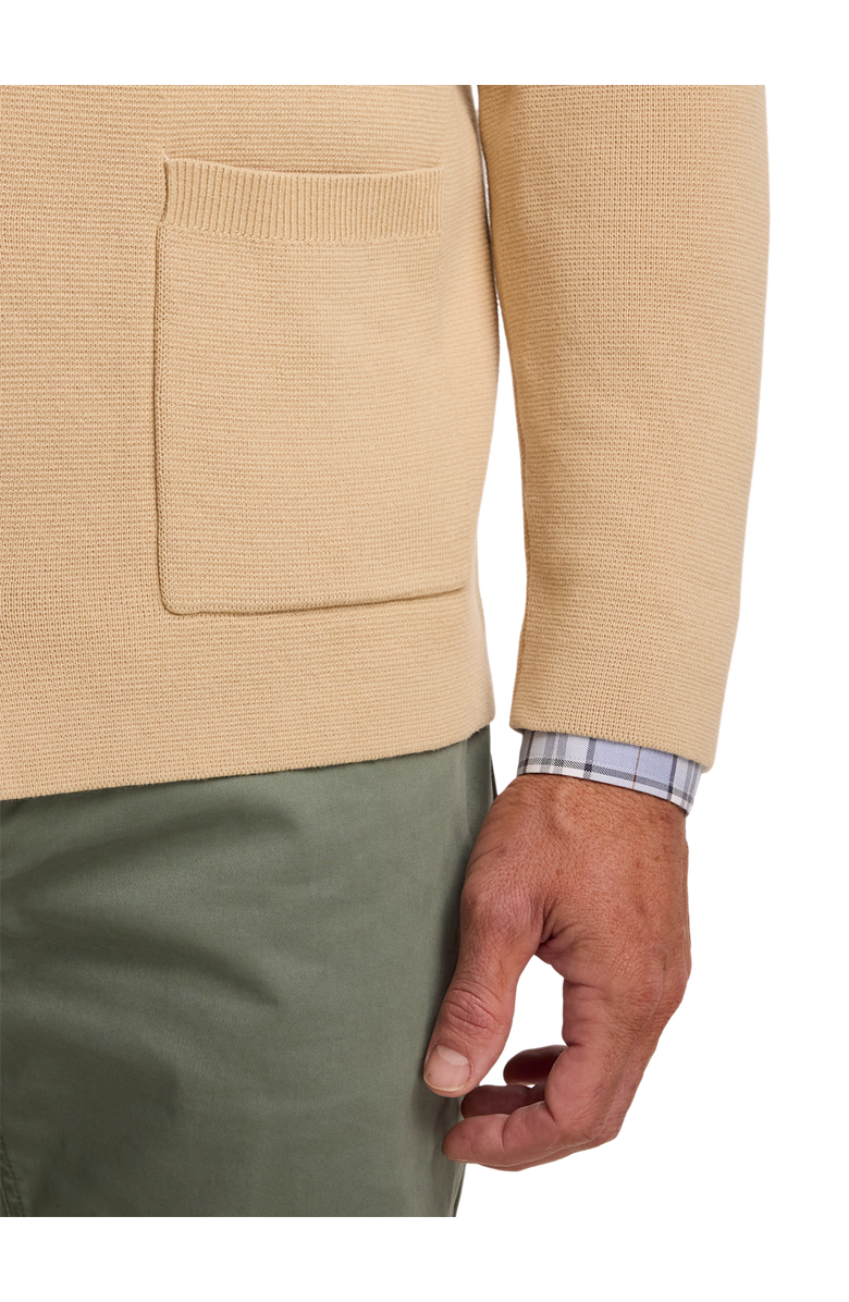 Paul Fredrick Cotton Notch Lapel Cardigan Sweater, Alternate, color, Tan