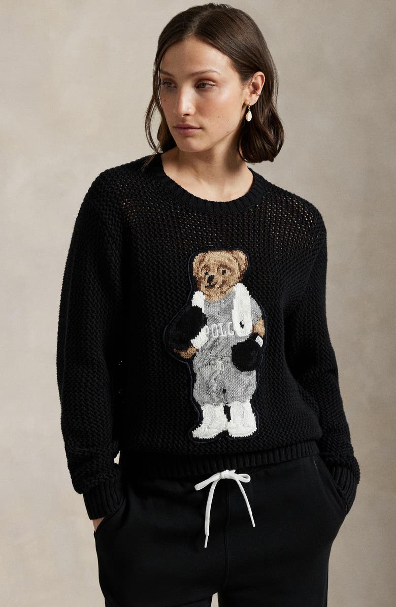 Polo Ralph Lauren Polo Bear Cotton Crewneck Sweater, Alternate, color,
