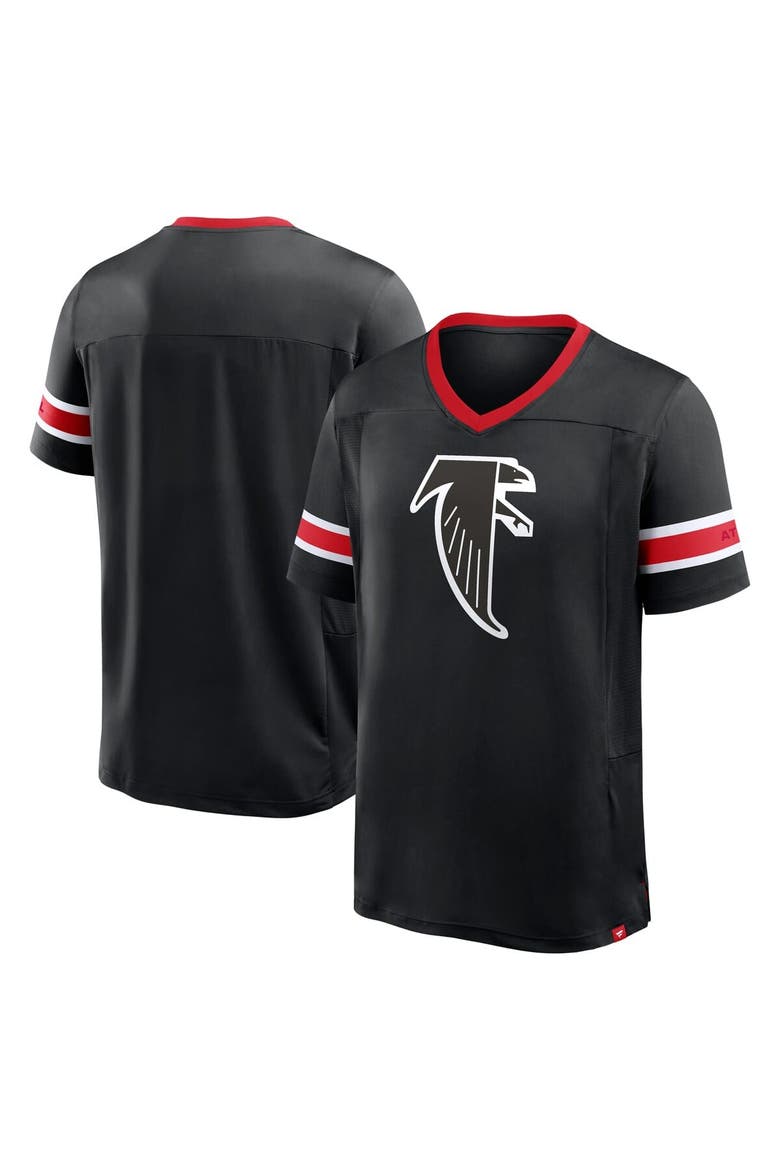 Men's Fanatics Black Atlanta Falcons Hometown Premium Hashmark V-Neck T-Shirt, Main, color, Black