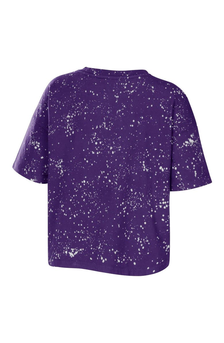 WEAR by Erin Andrews Women's WEAR by Erin Andrews Purple Los Angeles Lakers Bleach Splatter Notch Neck T-Shirt, Alternate, color, Purple