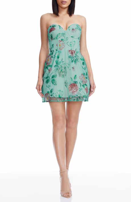 Sherah Embellished Strapless Fit & Flare Minidress