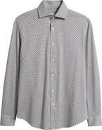 Bugatchi Devon OoohCotton® Geometric Print Long Sleeve Button-Up Shirt