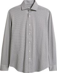 Bugatchi Devon OoohCotton® Geometric Print Long Sleeve Button-Up Shirt