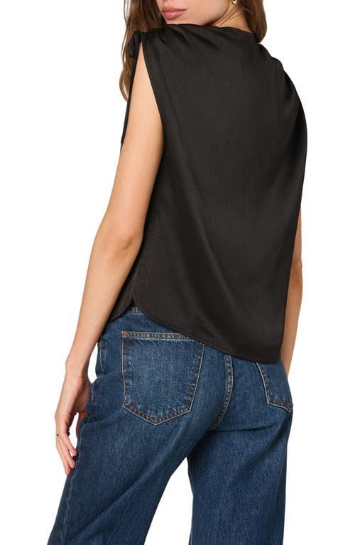 Astr The Label Gathered Tie Shoulder Top In Black