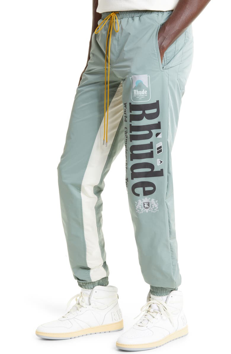 Rhude Senna Logo Nylon Track Pants, Alternate, color,