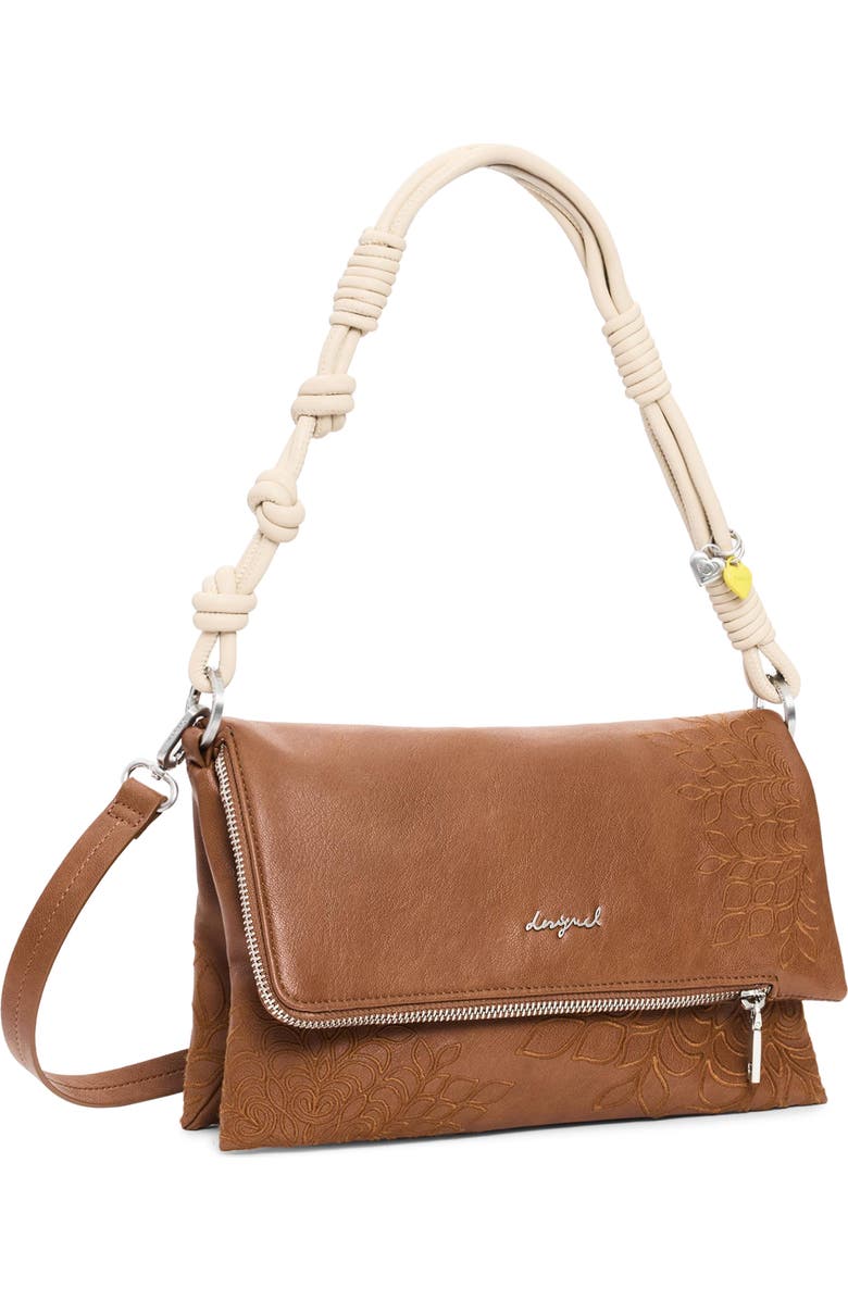 Desigual Embroidered Logo Charm Crossbody Bag, Alternate, color,