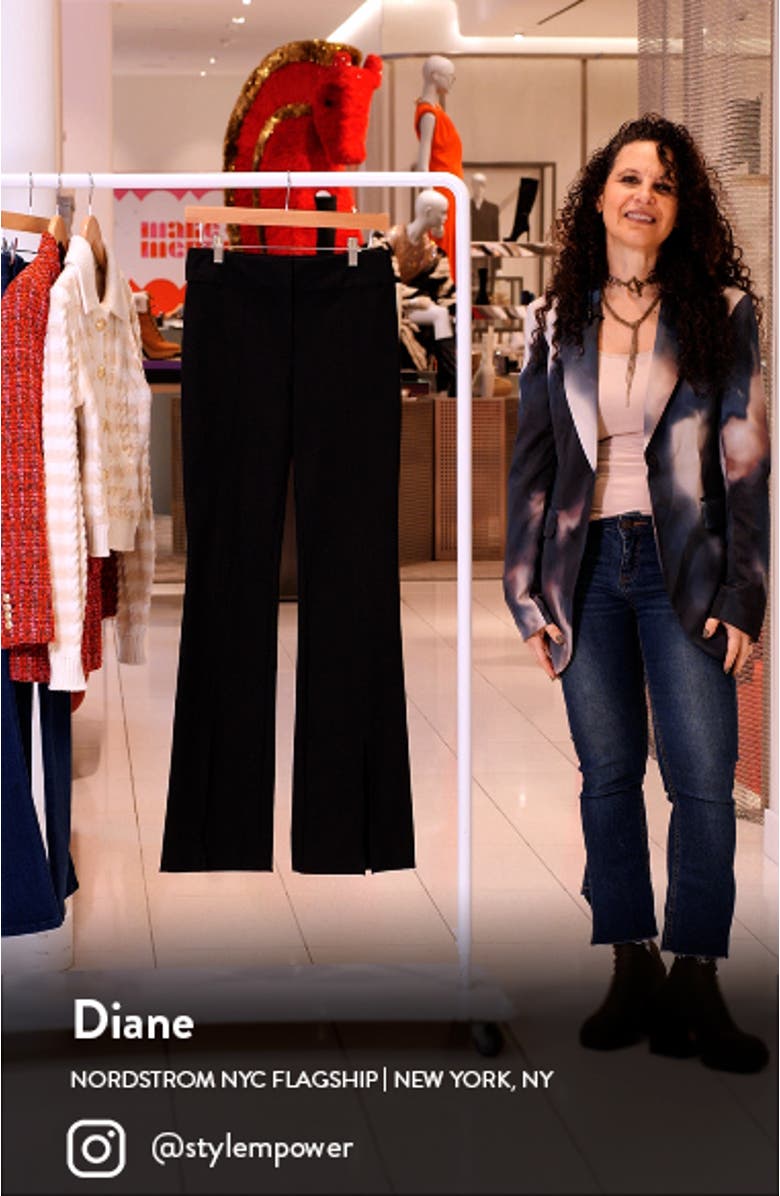 Maeve Slit Hem Stretch Cotton Flare Trousers, sales video thumbnail