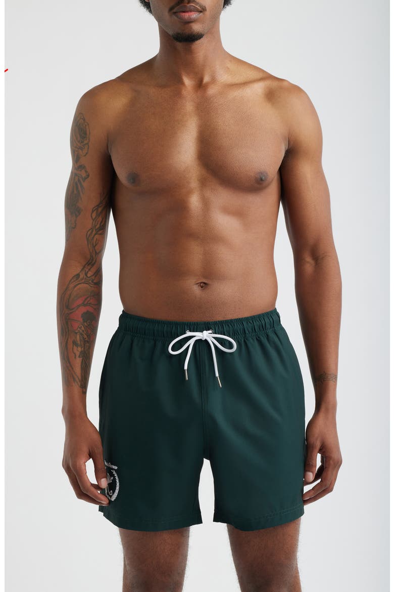 Clubhouse Swim Trunks, Main, color, GREEN