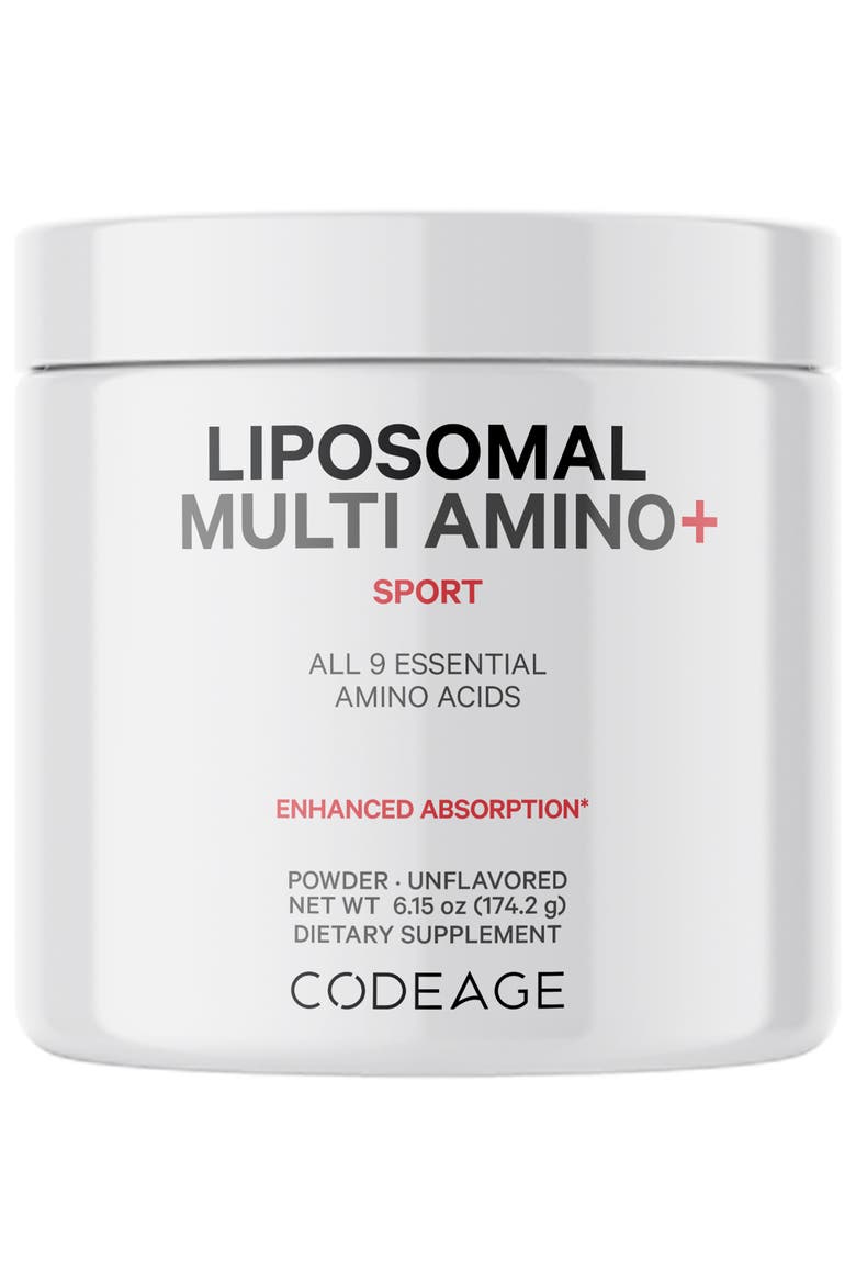 Liposomal Multi Amino+ BCAA Powder Supplement, Main, color, White