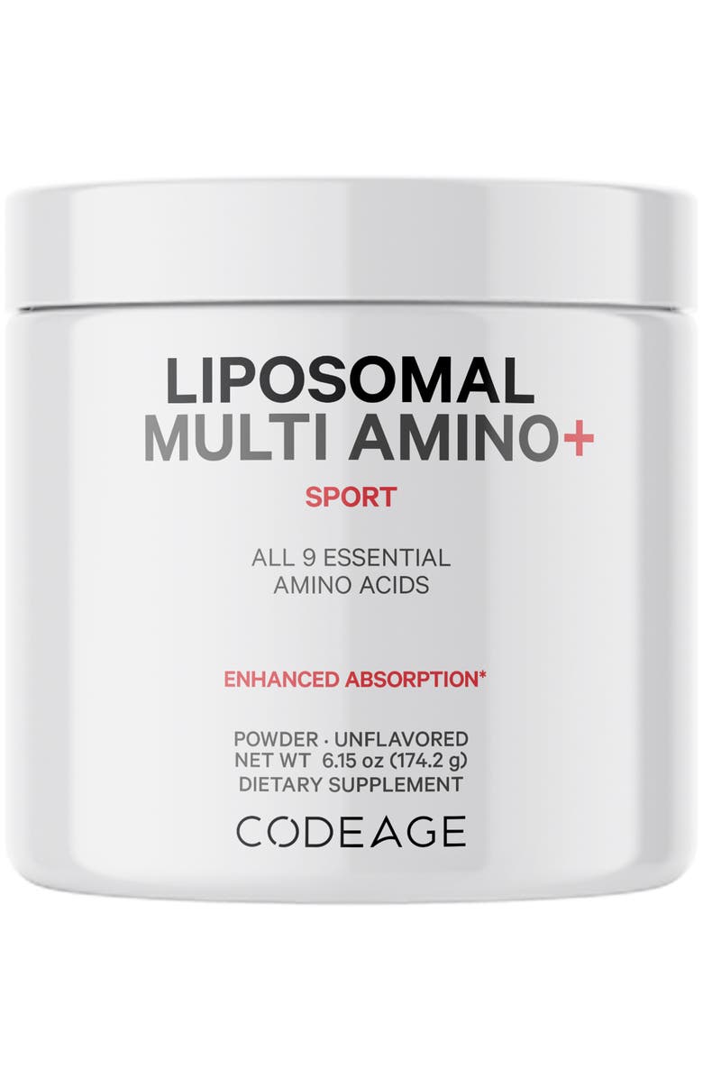 Codeage Liposomal Multi Amino+ BCAA Powder Supplement, Main, color, White