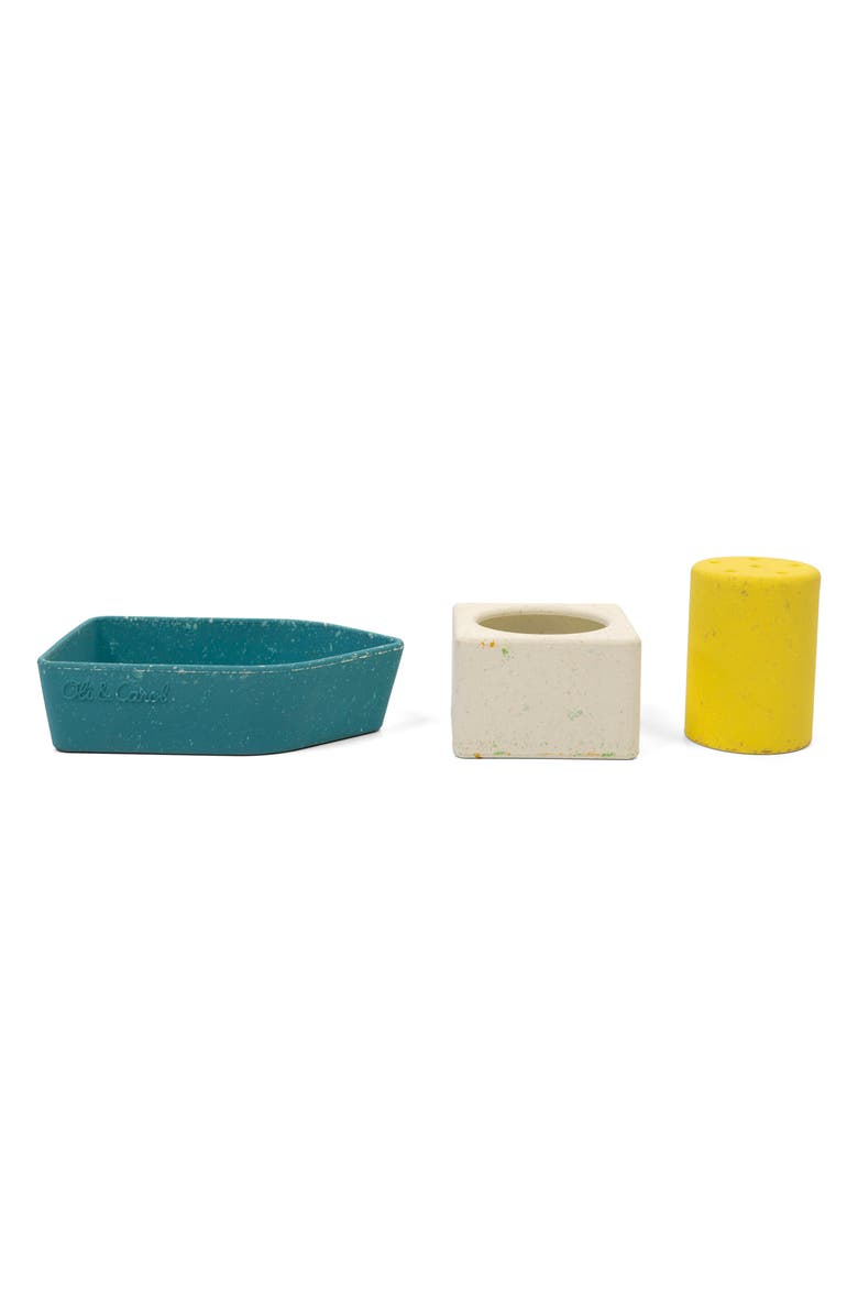 Oli&Carol Upcycled Boat Set of 3 Bath Toys, Main, color, Yellow