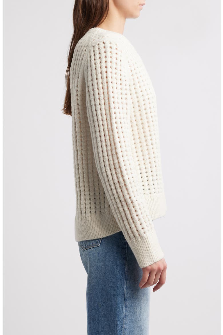 Chunky Mesh Cotton Blend Sweater, Alternate, color, IVORY DOVE