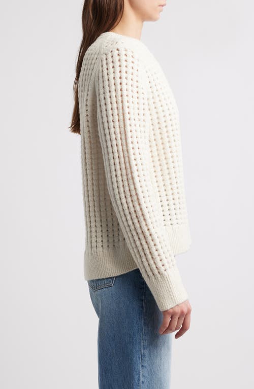 Treasure & Bond Chunky Mesh Cotton Blend Sweater In Ivory Dove